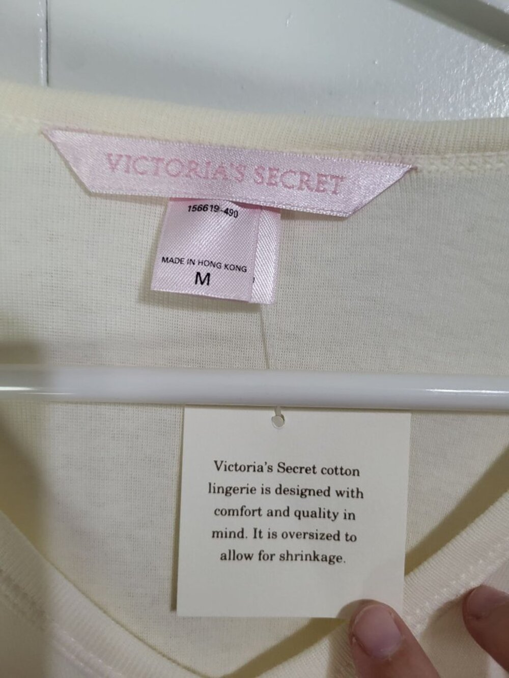 Victoria's Secret SZ M y2k vintage cream Long Sleeve V-Neck Nightshirt Rose Tree - Picture 4 of 9